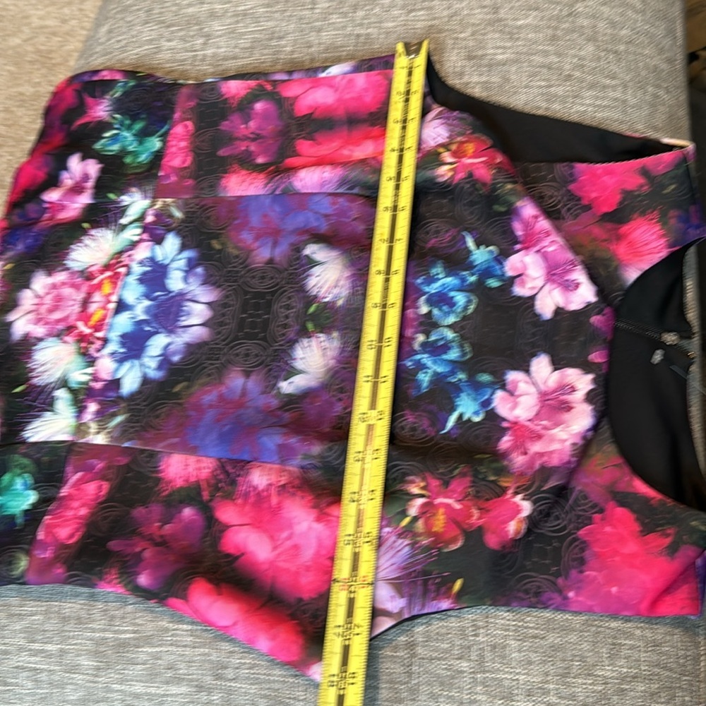 Betsy Johnson Floral Print Scuba Dress Neon Punk Purple - Picture 8 of 12